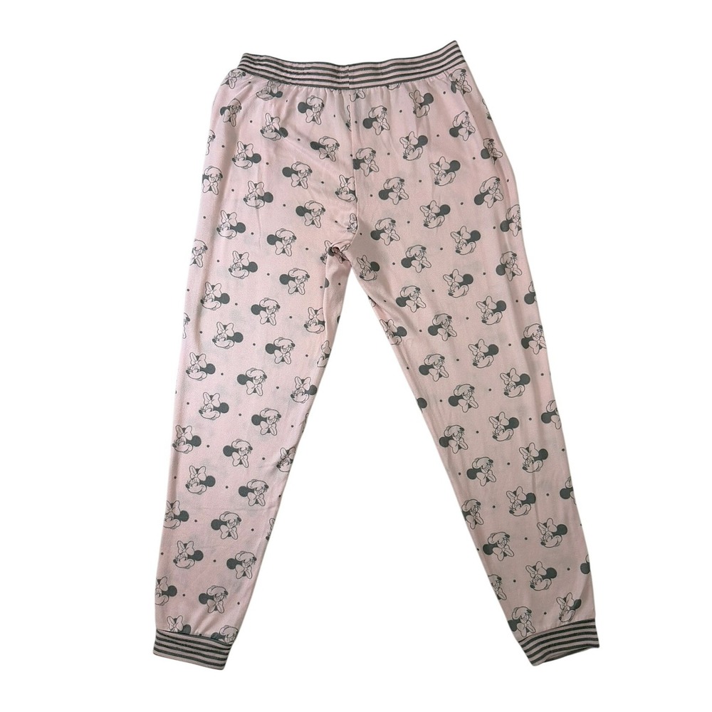Disney Minnie Mouse Pink Gray Pajama Set Top Pants Women Medium - Picture 3 of 14